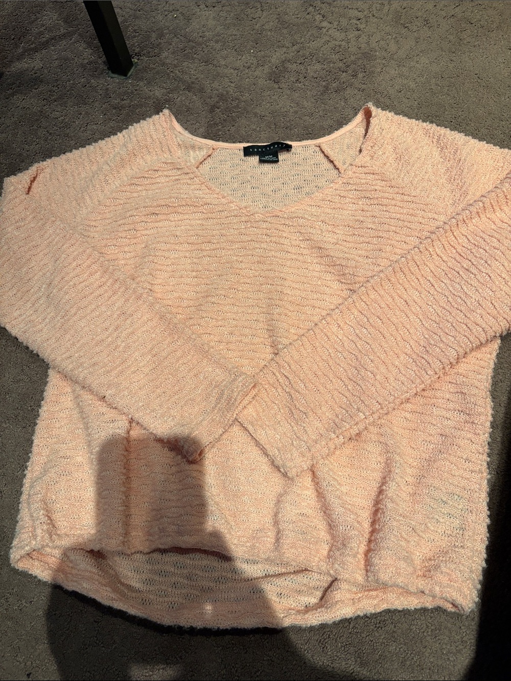 Sanctuary Scoop Neck Knit Sweater in Peach